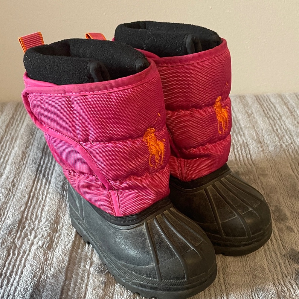Polo by Ralph Lauren Black and Pink Girls’ Winter Boots